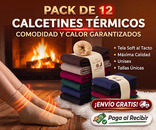 Pack x12 Calcetines Térmicos - Máximo Confort y Suavidad
