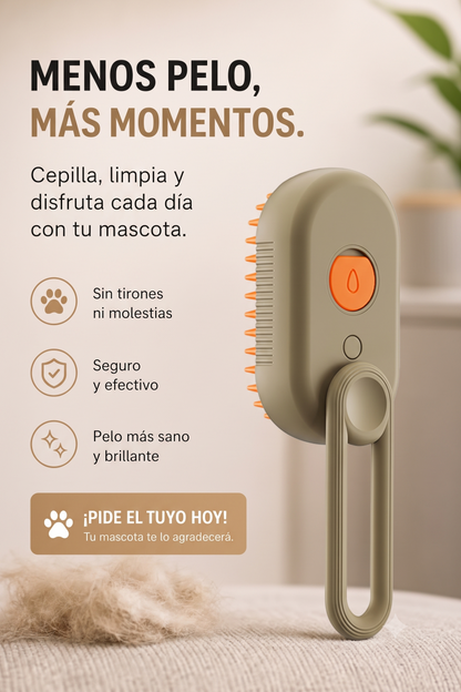 Cepillo de Vapor para Mascotas Portátil