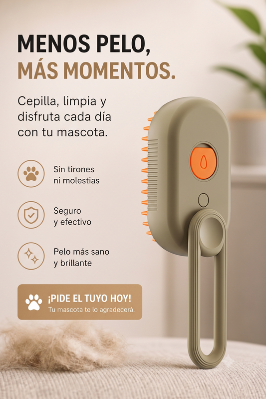 Cepillo de Vapor para Mascotas Portátil
