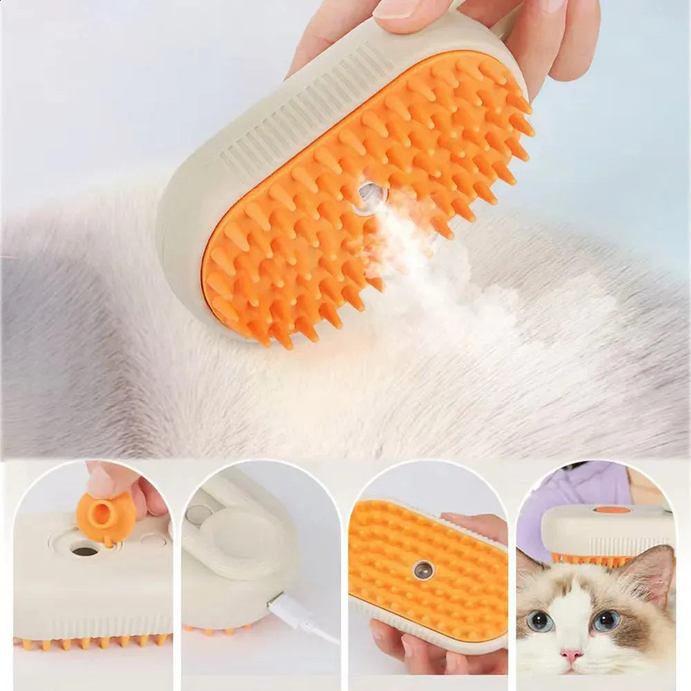 Cepillo de Vapor para Mascotas Portátil