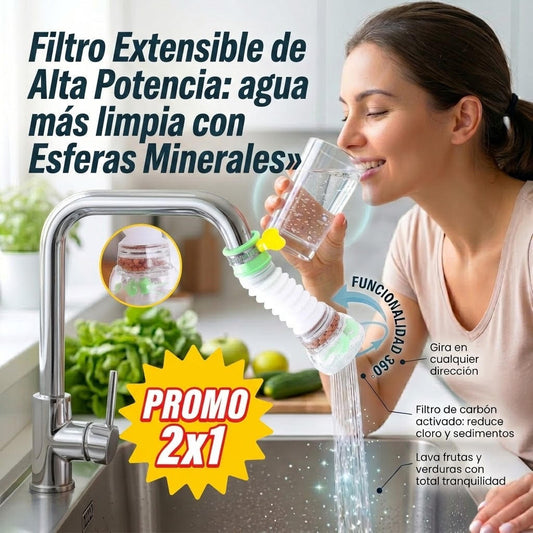 Filtro de Agua Extensible (Pack x2) – Purificador 360° para Grifo